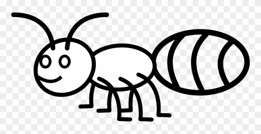 Black And White Clip Art Of Ant #1744291