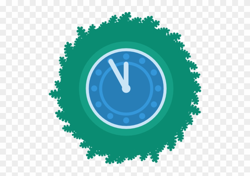 Clock Icon - Christmas Wreaths Png Illustration #1744417