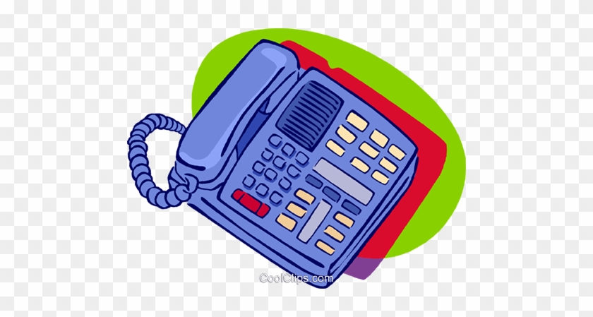 Office Telephone Royalty Free Vector Clip Art Illustration - Office Telephone Royalty Free Vector Clip Art Illustration #1744644