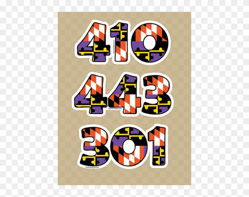 "443" Baltimore Purple & Orange Maryland Flag / Sticker - "443" Baltimore Purple & Orange Maryland Flag / Sticker #1744689