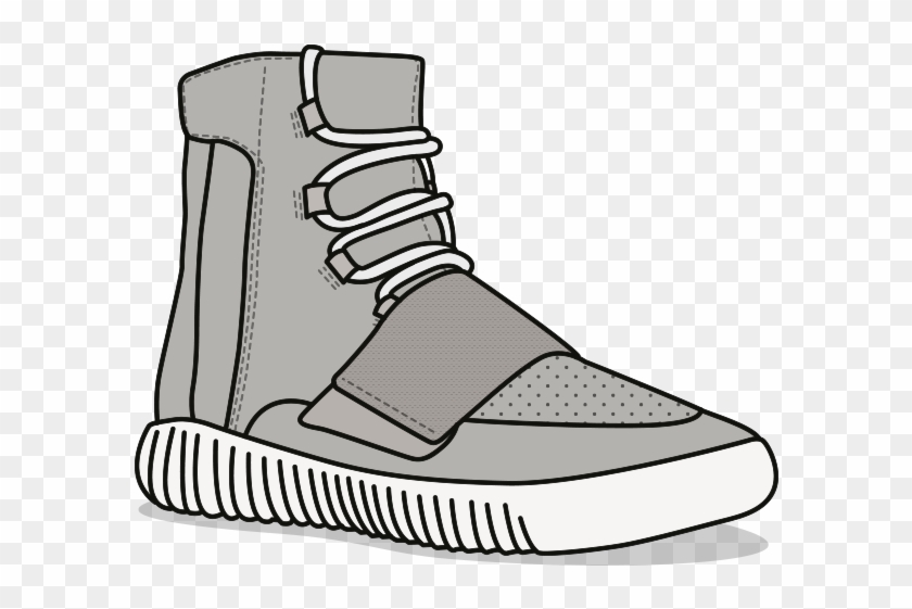 Clipart Library Download Grey Huge Freebie - Yeezy Shoe Cartoon #1744715