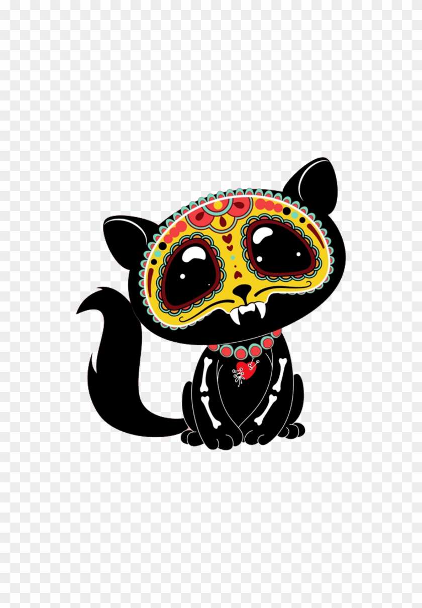 Cat Walking Clip Art - Day Of The Dead Animal Coloring Pages #1744922