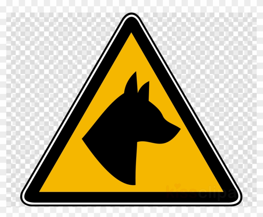 Caution Dogs Sign Clipart German Shepherd Warning Sign - Hazard Sign Black And White #1745092