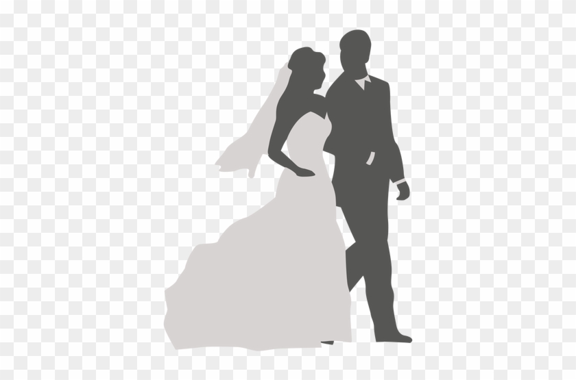 Silhouette Of Couple Walking - Wedding Couple Walking Silhouette #1745458