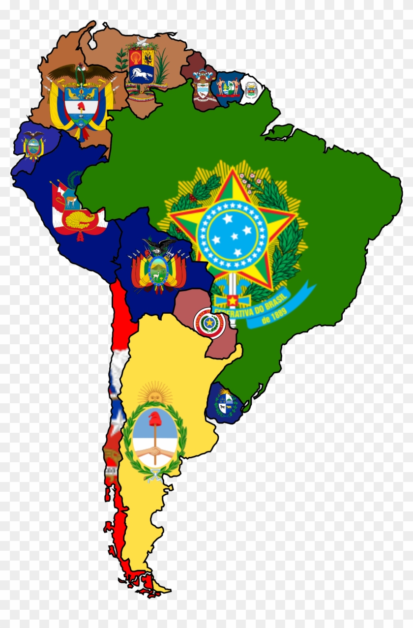 Ocsouth American Country Flags In The Style Of American - Map #1745485
