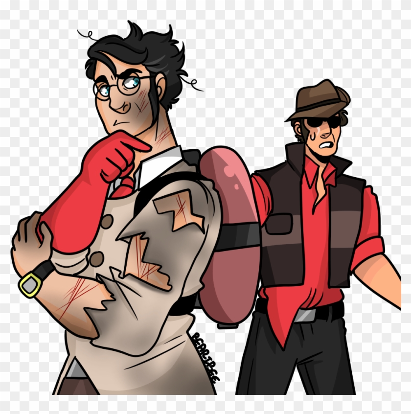 Foe Yay Red Sniper And Red Medic - Cartoon #1745625