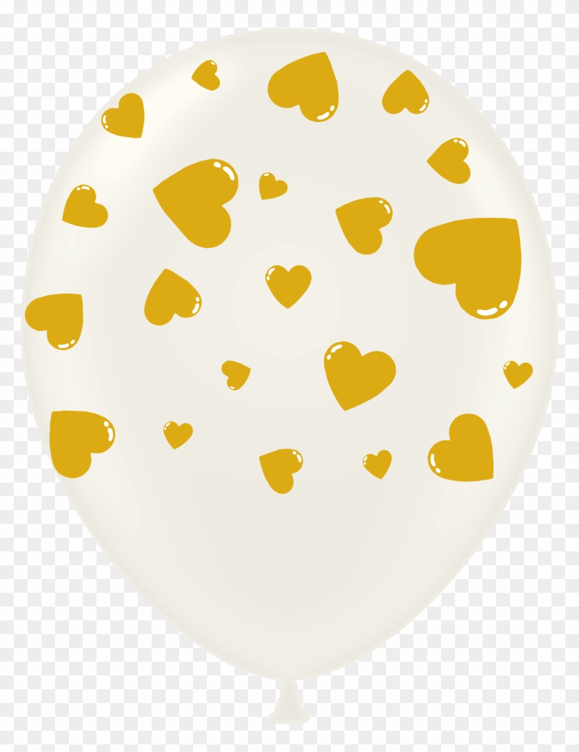 99119 Clear With All Over Gold Hearts 11 Inch - Balloon #1746303