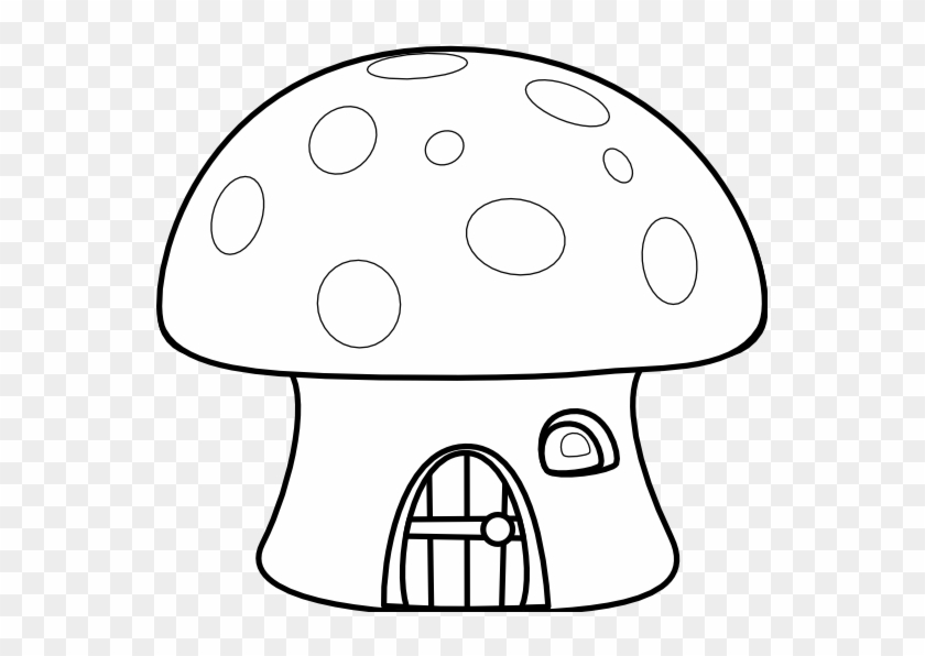 Lemmling Mushroom House Black White Line Art Scalable - Mushroom House Coloring Pages #1746392