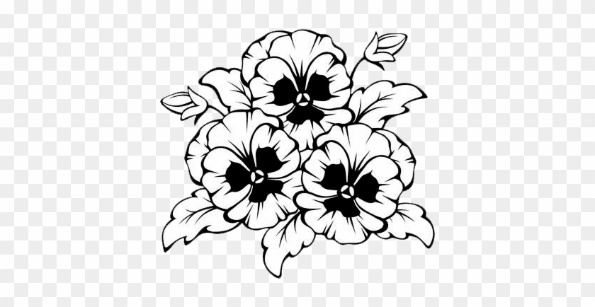 Cloud Cliparts Has The Largest And Collection Of Flower - Black And White Pansy #1746417