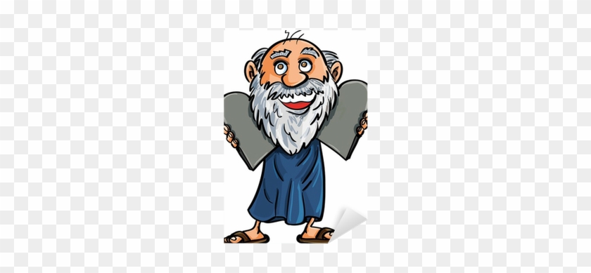 Cartoon Moses With The Ten Commandments Sticker • Pixers® - Homens Da Bíblia Desenho #1747089