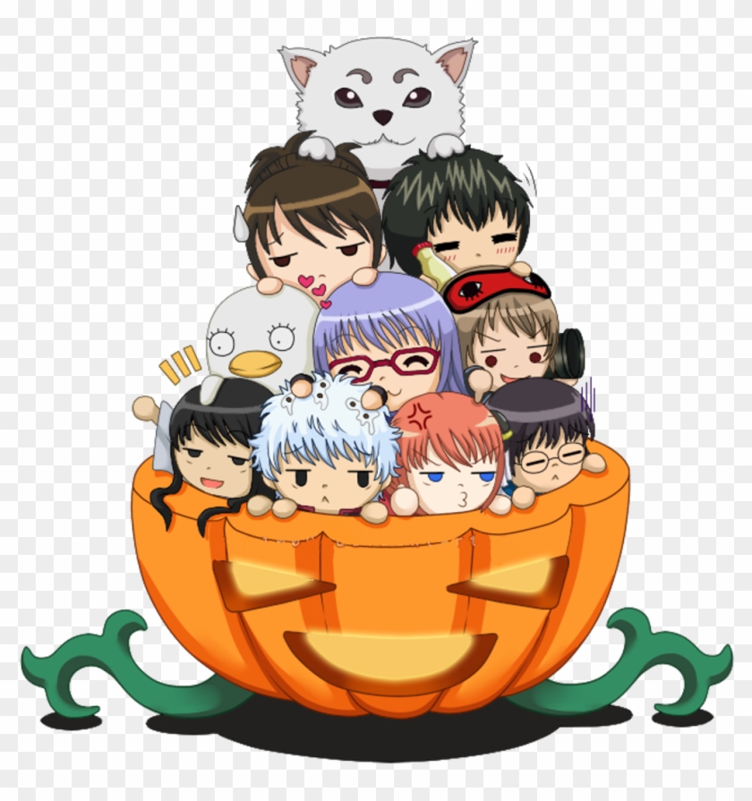 Pumpkin Anime Cute Colorful Handpainted Watercolor - Gintama Chibi Characters #1747354