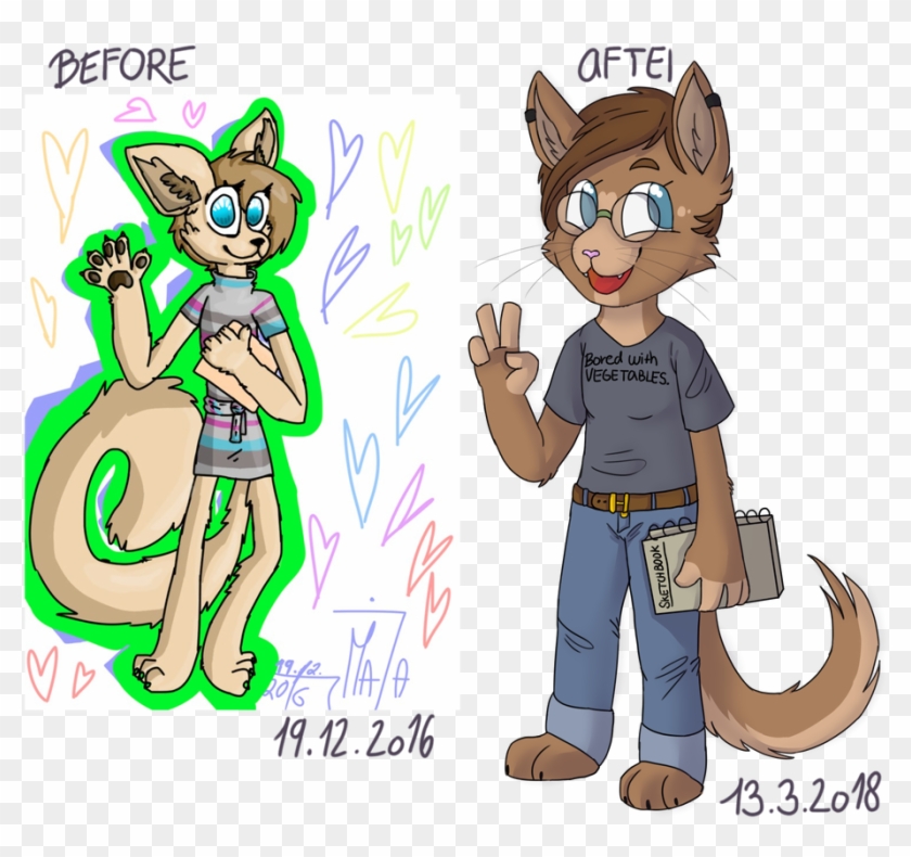 Before And After / Old Furry Oc By Blueonegone - Cartoon #1747408