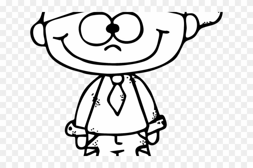 Boy Clipart Black And White - Cartoon People Coloring Pages #1747508