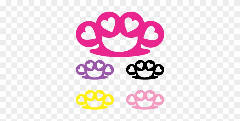 Brass Knuckles With Hearts Decal - Brass Knuckles With Hearts #1747687