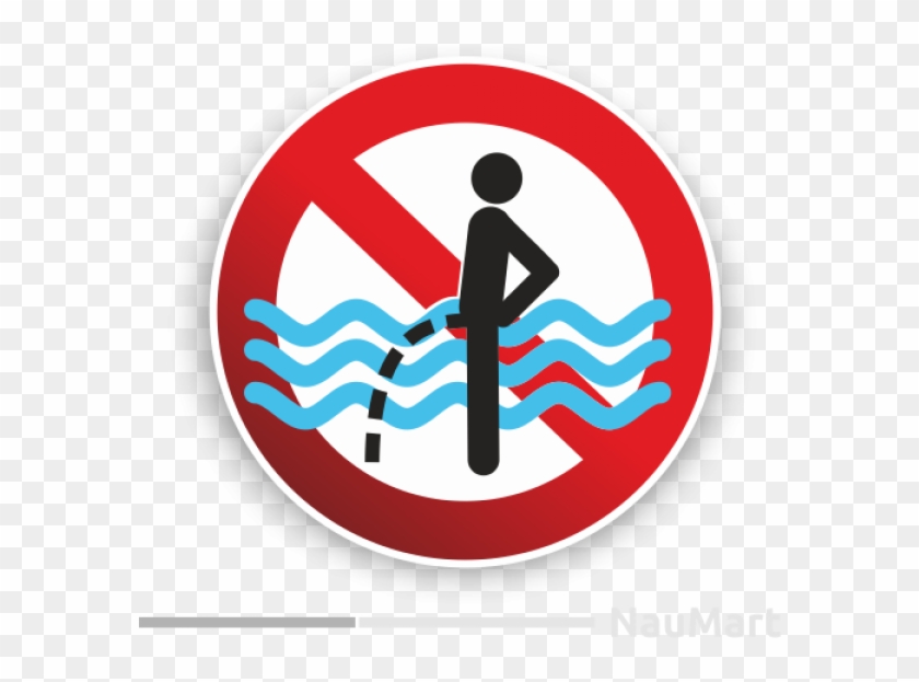 No Peeing In Pool Water Prohibition Sticker - No Peeing In Pool Sign Png #1747775