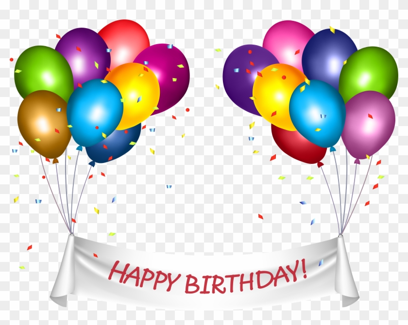 Transparent Happy Birthday Banner And Baloons Png Clip - Transparent Happy Birthday Banner And Baloons Png Clip #1748077