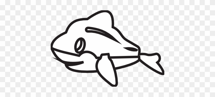Black And White Dolphins Clip Art - Line Art #1748131