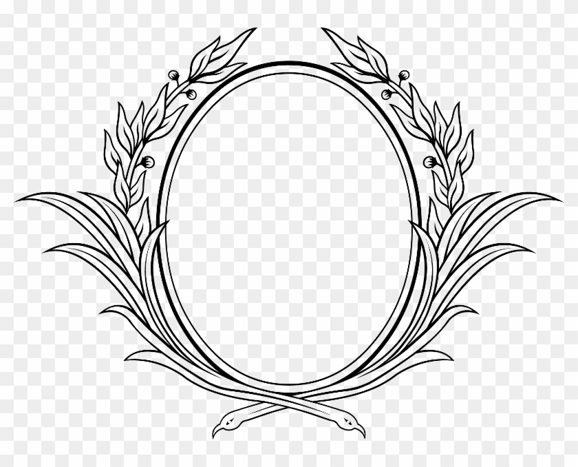 Ribbon Portrait - - Decorative Oval Frame Vector #1748168