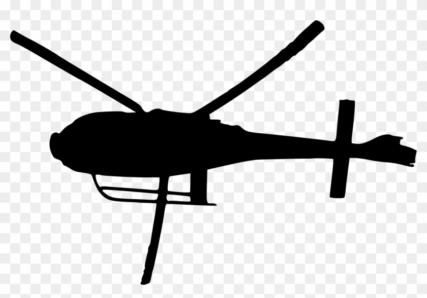 Helicopter Clipart Top View - Top Helicopter Silhouette #1748243