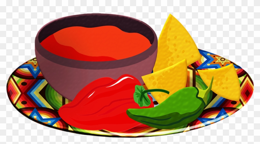 Salsa, Chips, Tomatoes, Red Chili, Tortilla Chips - Chips And Salsa Clip Art #1748523
