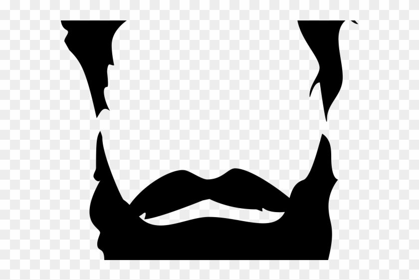 Mustache Clipart Design - Bald Man With Beard Silhouette #1748804