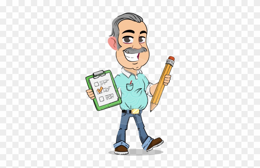 Simple Style Cartoon Of A Elderly Man With Mustache - Cartoon #1748807