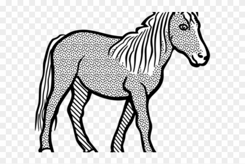 Unicorn Clipart Zebra - Clip Art Of Horse Black And White #1749431