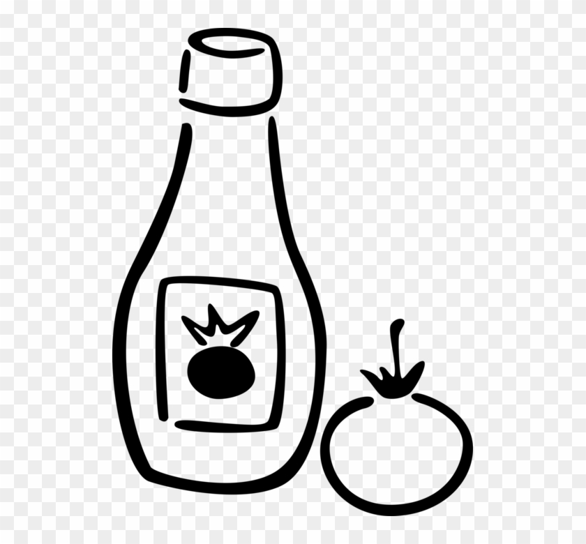 Bottle With Tomato Image Illustration Of Condiment - Bottle With Tomato Image Illustration Of Condiment #1749663