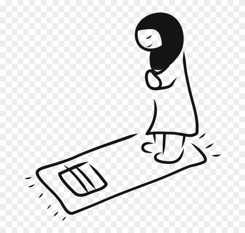 Social And Economic Securities For Woman In Islam Essay - Muslims Pray Cartoon Image Black And White #1749673