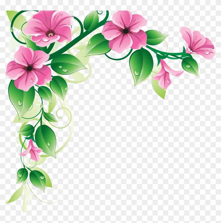 Download Floral Border Clip Art - Flower Corner Design Png #1749690