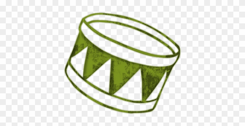 000852 Green Grunge Clipart Icon Media Music Drum1 - Drawings Music #1750398