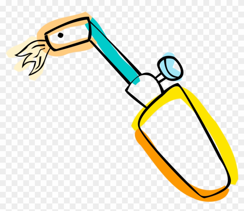 Vector Illustration Of Plumbers Handheld Blowtorch - Acetylene Clipart #1750435