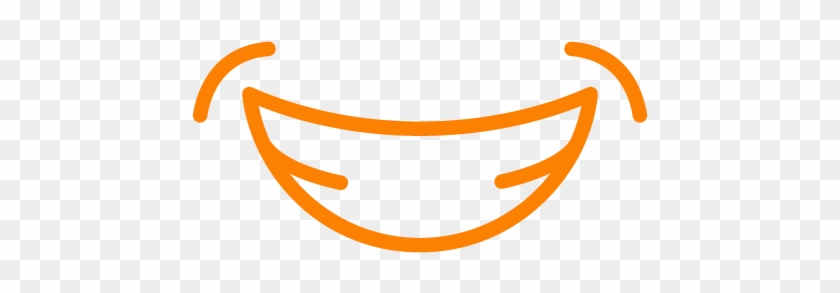 Orange Line Icon Of A Smile - Deepam Outline #1750512