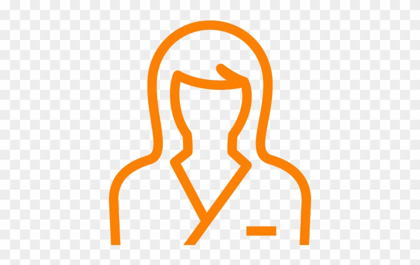 Orange Line Icon Of A Female Person's Outline - Illustration #1750516