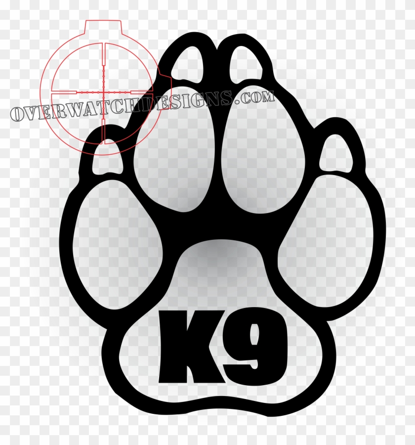 K9 Paw W/lettering Die Cut - K9 Paw W/lettering Die Cut #1750620