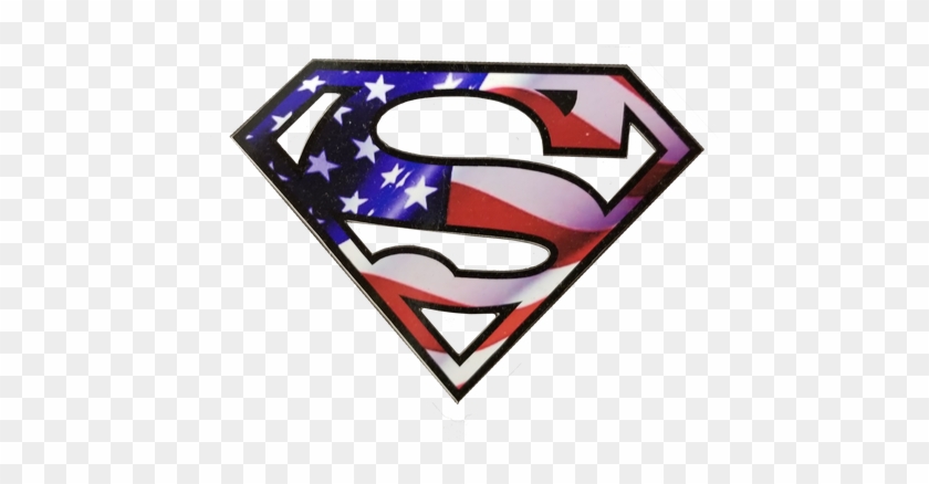 Us Flag Superman Sticker - Superman Logo Facile A Dessiner #1750647