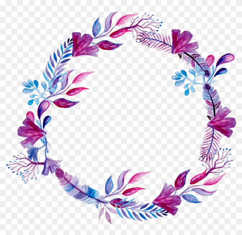 #purple #watercolor #wreath #ink #paint #flowers #freetoedit - Wreath Design For Wedding #1750685