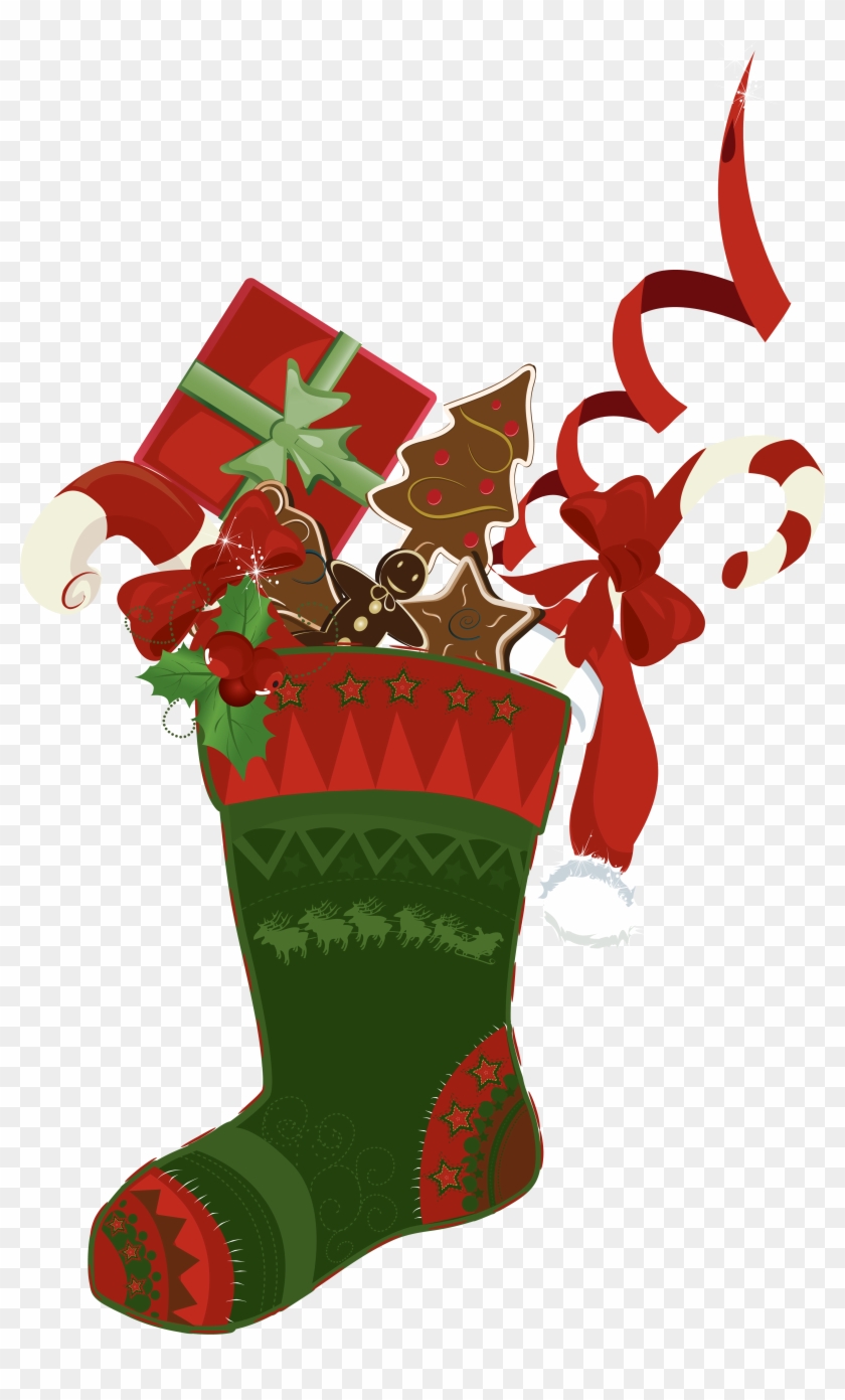 Stockings Decoration Christmas Drawing Free Hd Image - Stocking Christmas Drawing #1750875