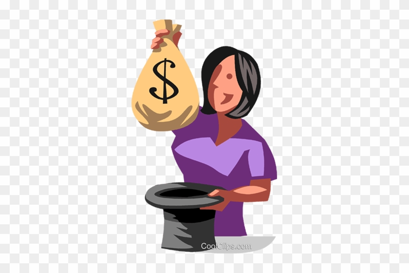 Businesswoman Pulling Money Out Of A Hat Royalty Free - Businesswoman Pulling Money Out Of A Hat Royalty Free #1751288