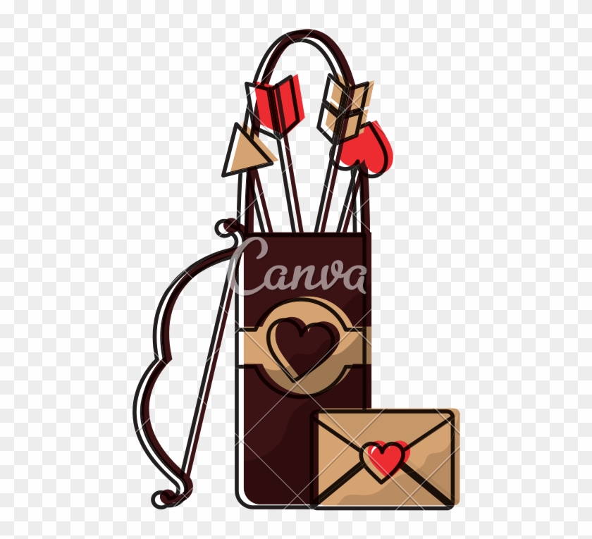 Love Bag Bow Arrow And Message Letter Romance - Love #1751442
