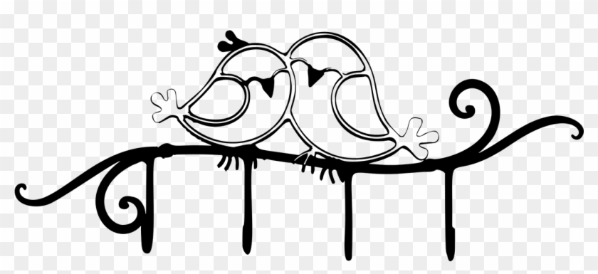 Art - Love Birds Black And White #1751481