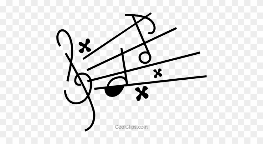 Musical Notation Royalty Free Vector Clip Art Illustration - Line Art #1751535