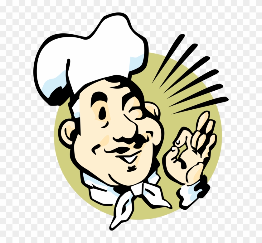 Vector Illustration Of Culinary Chef With White Hat - Cartoon Chef #1751571
