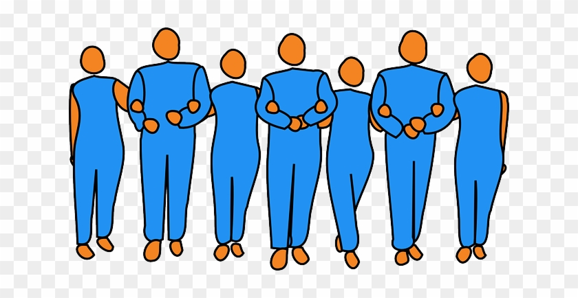 Cartoon People Linking Arms #1751634