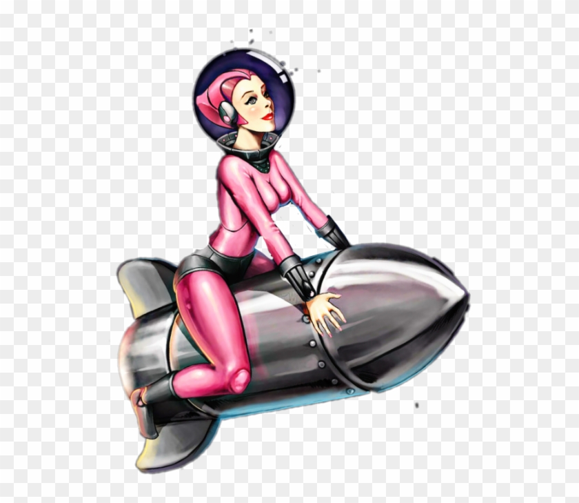 #spacegirl #freesticker #pinup #rocket #vintage - Sitting #1751677