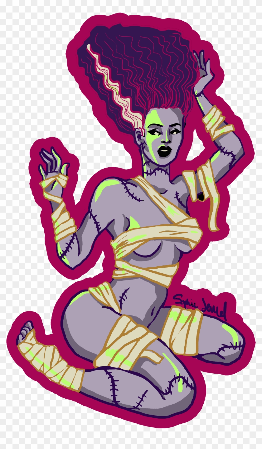 Bride Of Frankenstein Pinup Sticker - Illustration #1751678