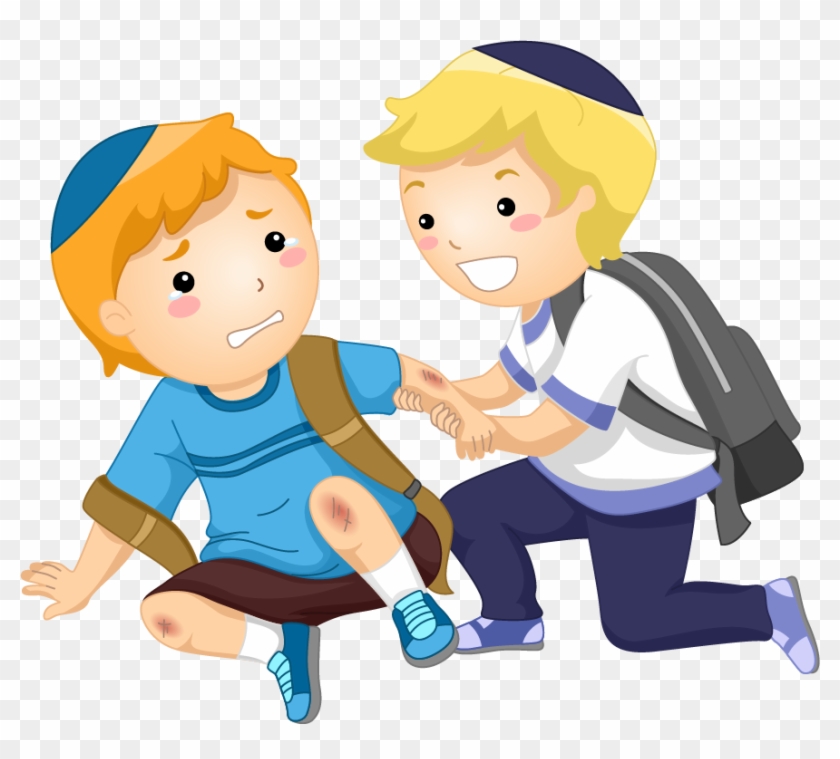 Children Helping Others Cartoon
