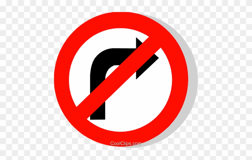 Eu Traffic Sign, No Right Turn Royalty Free Vector - 交通 標識 右折 禁止 #1752193