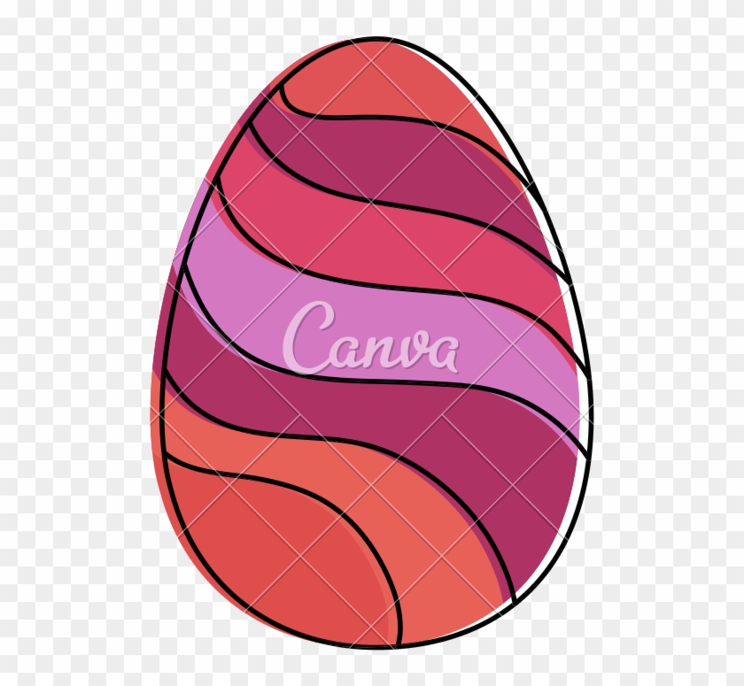 Painted Easter Egg With Lines Celebration Icon - Painted Easter Egg With Lines Celebration Icon #1752288