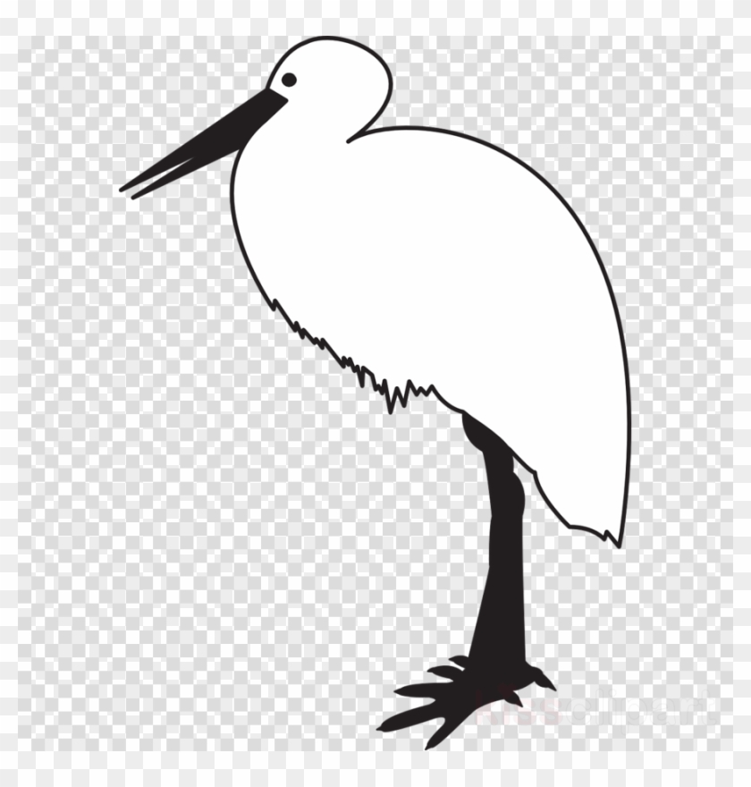 Stork Clip Art Black And White Clipart White Stork - Line Cony Sticker Icon #1753119